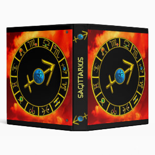 SAGITTARIUS Gold Blue Red Zodiacal Astrology Chart Binder