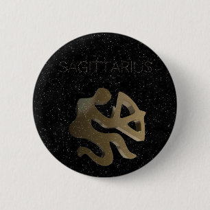 Sagittarius golden sign button