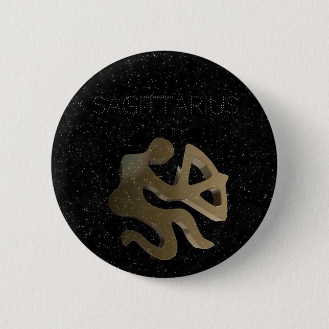 Sagittarius golden sign button (Front)