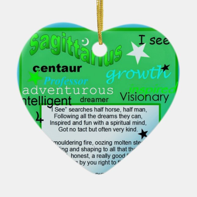 SAGITTARIUS GREETING CERAMIC ORNAMENT (Front)