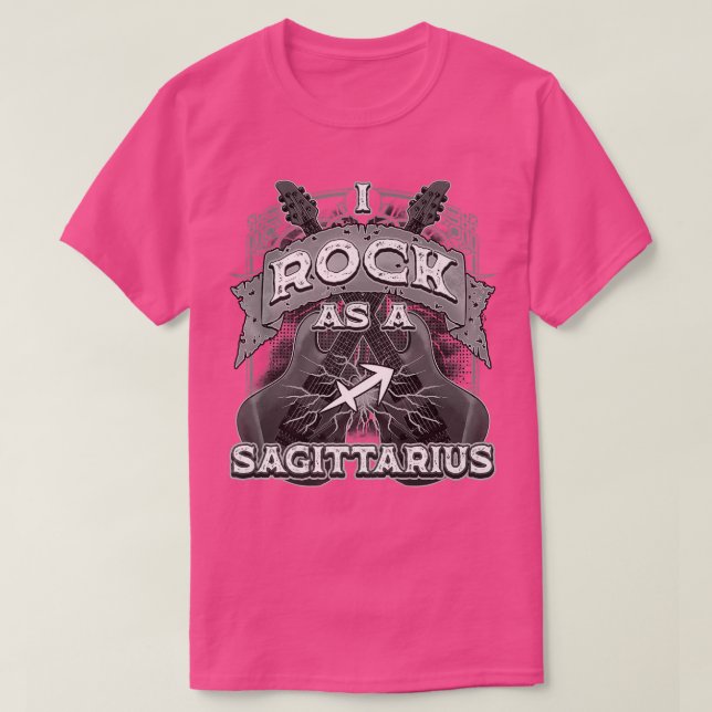 Sagittarius Guitar I Rock As A Sagittarius Zodiac  T-Shirt (Design Front)