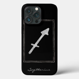 Sagittarius hammered silver astrology star zodiac iPhone 13 pro case