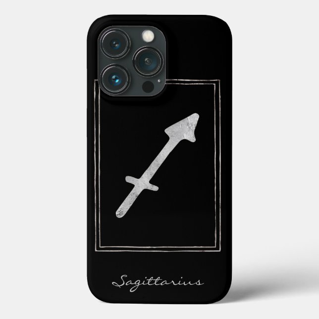 Sagittarius hammered silver astrology star zodiac Case-Mate iPhone case (Back)