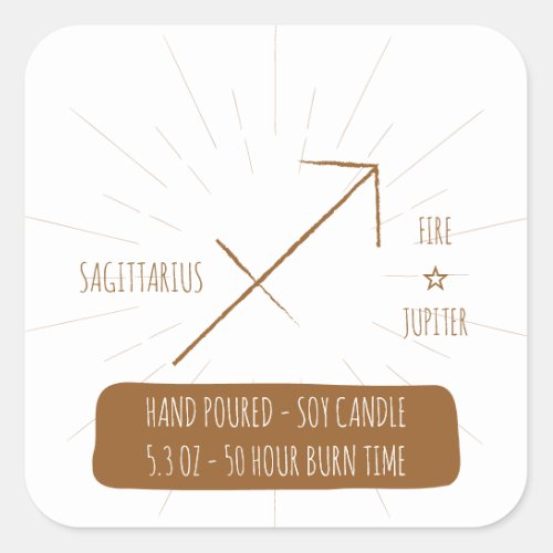 SAGITTARIUS hand Poured Soy Candle Label