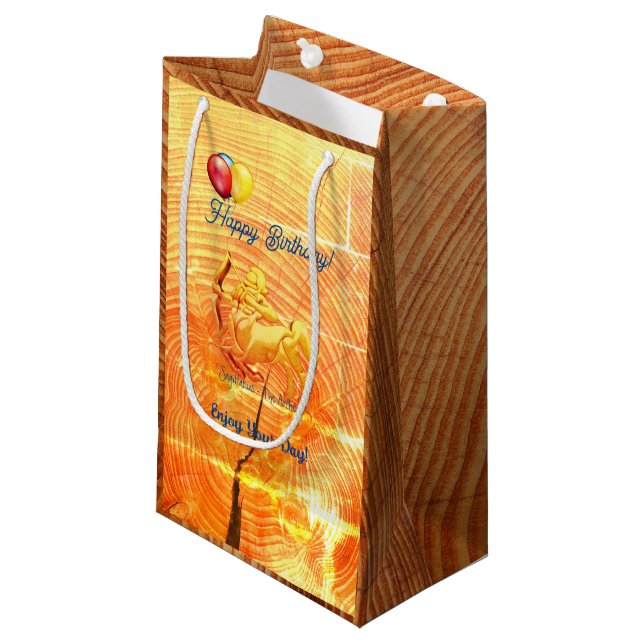 Sagittarius Happy Birthday The Archer  Small Gift Bag (Front Angled)