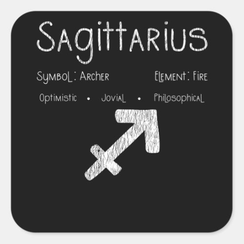 Sagittarius Horoscope Astrology Star Sign Birthday Square Sticker