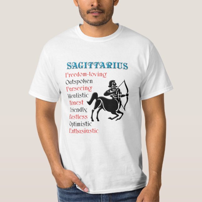 Sagittarius Horoscope Zodiac Sign T-Shirt (Front)