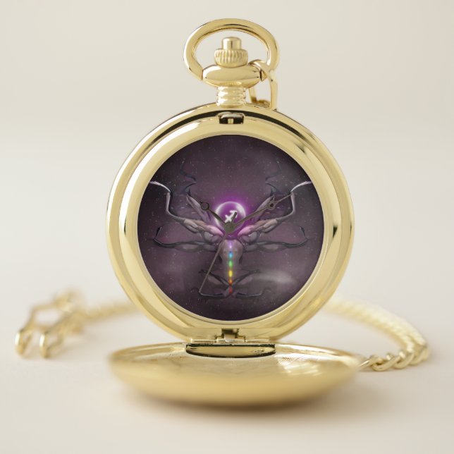 Sagittarius Horoscope Zodiac Symbol Pocket Watch (Inside)