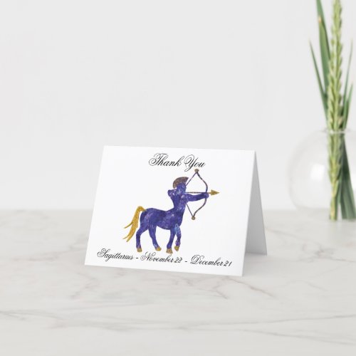 Sagittarius Impressionist Painting Style  Gold Thank You Card