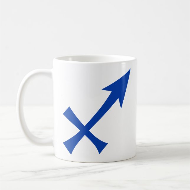 Sagittarius in Blue Coffee Mug (Left)