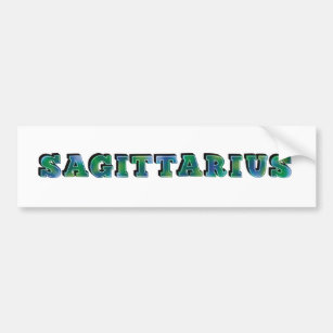 Sagittarius Lettering Bumper Sticker