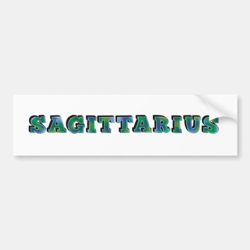 Sagittarius Lettering Bumper Sticker
