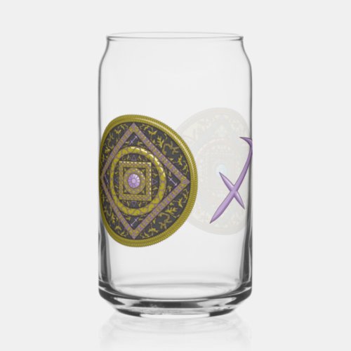 Sagittarius Mandala Can Glass