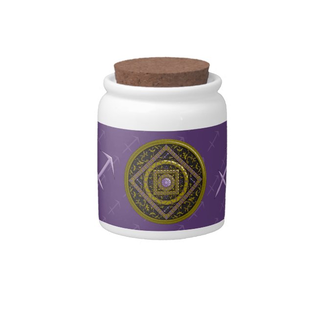 Sagittarius Mandala Candy Jar (Front)