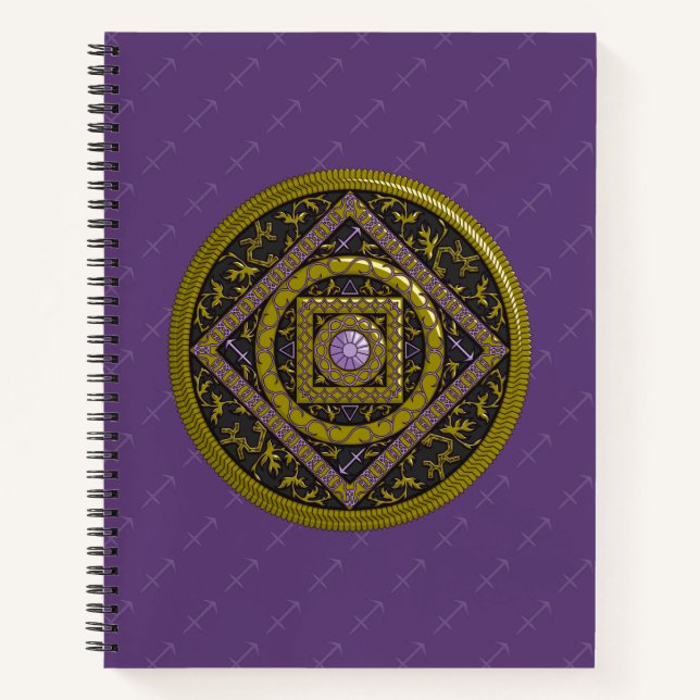 Sagittarius Mandala Spiral Notebook (Front)