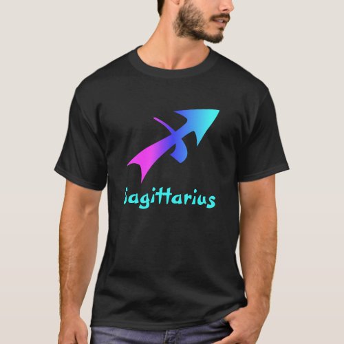 Sagittarius mens black tshirt