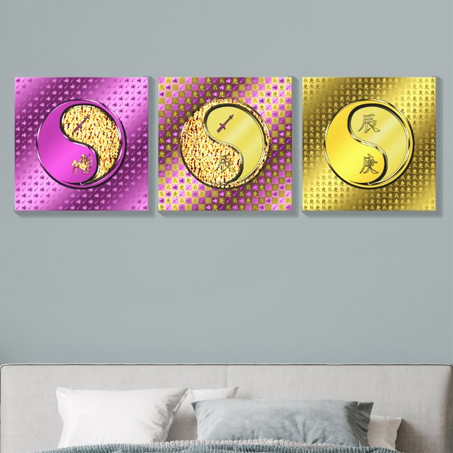 Sagittarius & Metal Dragon Canvas Photo Tile (Bedroom)