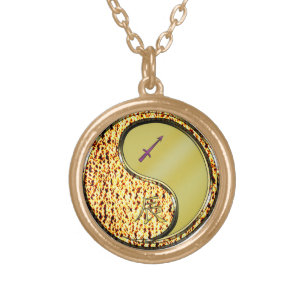 Sagittarius & Metal Dragon Gold Plated Necklace