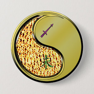 Sagittarius & Metal Goat Button