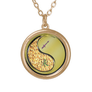 Sagittarius & Metal Goat Gold Plated Necklace