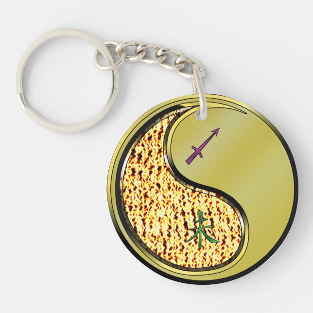 Sagittarius & Metal Goat Keychain (Front)