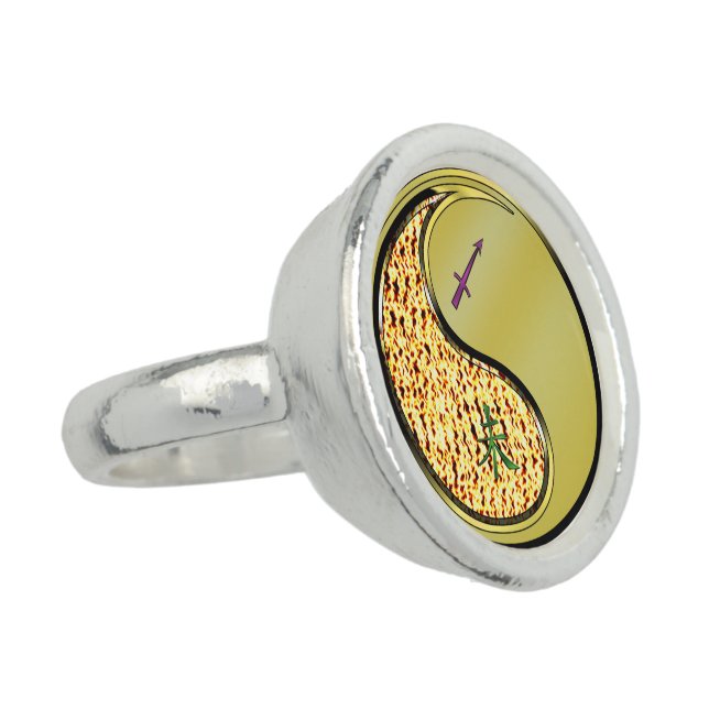 Sagittarius & Metal Goat Ring (Side)