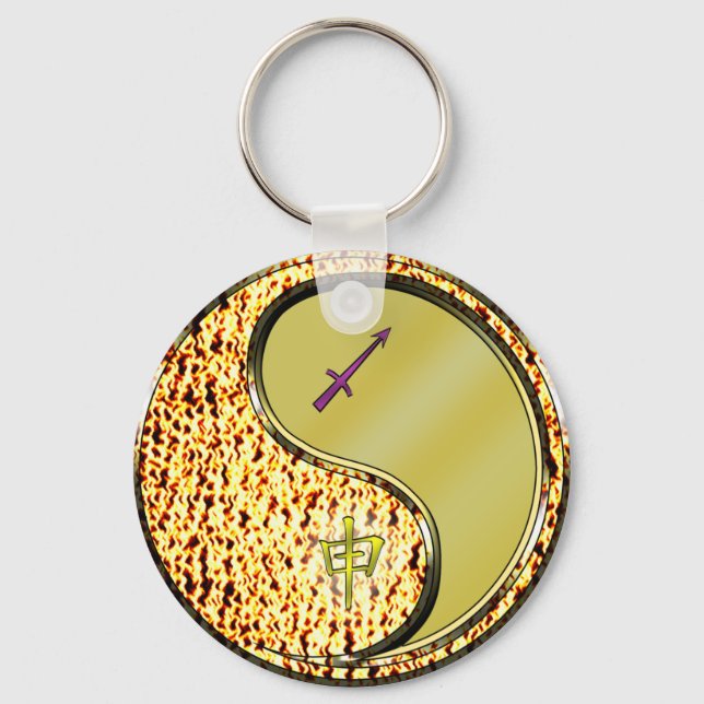 Sagittarius & Metal Monkey Keychain (Front)