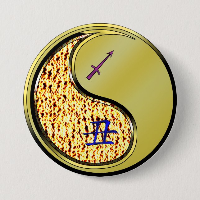 Sagittarius & Metal Ox Button (Front)