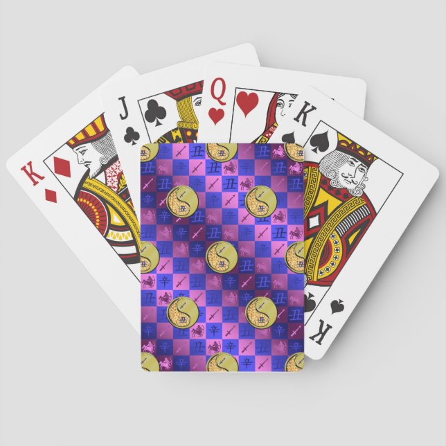Sagittarius & Metal Ox Poker Cards (Back)