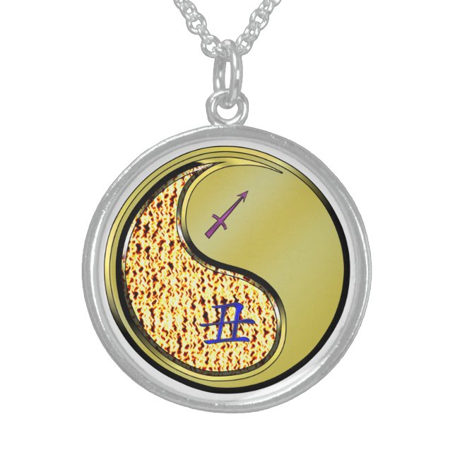Sagittarius & Metal Ox Sterling Silver Necklace (Front)
