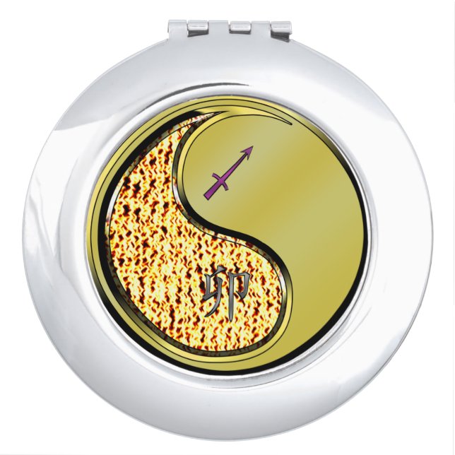 Sagittarius & Metal Rabbit Compact Mirror (Front)