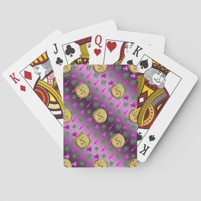 Sagittarius & Metal Rabbit Poker Cards (Back)