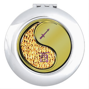 Sagittarius & Metal Rooster compact mirror