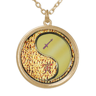 Sagittarius & Metal Tiger Gold Plated Necklace