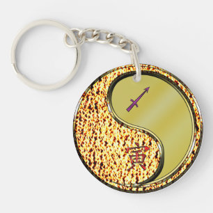 Sagittarius & Metal Tiger Keychain