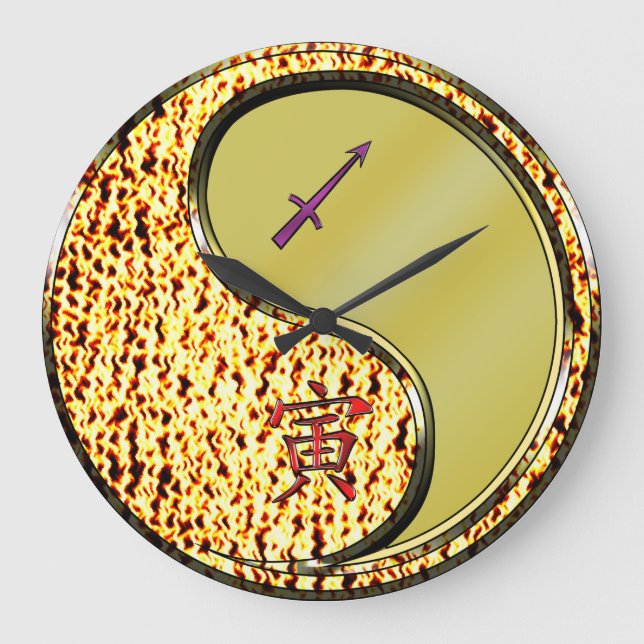 Sagittarius & Metal Tiger Large Clock (Front)