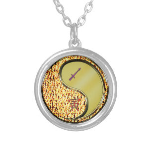 Sagittarius & Metal Tiger Silver Plated Necklace