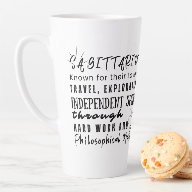 Sagittarius Motivational Quotes Zodiac Sign  Latte Mug (In Situ)