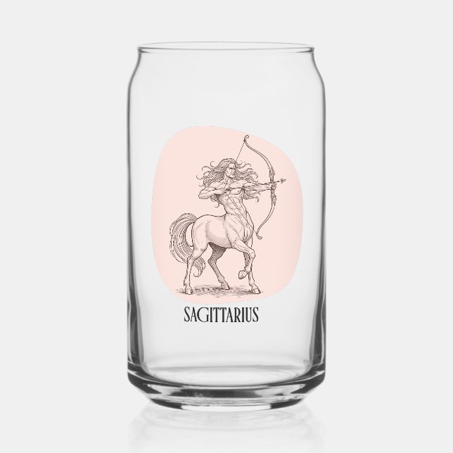 Sagittarius November Zodiac Birthday Gift Present Can Glass (Front)