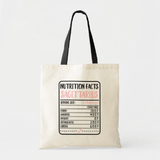 Sagittarius Nutrition Facts // Fun Novelty Zodiac Tote Bag
