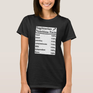 Sagittarius Nutrition Facts Horoscope Birthday Zod T-Shirt