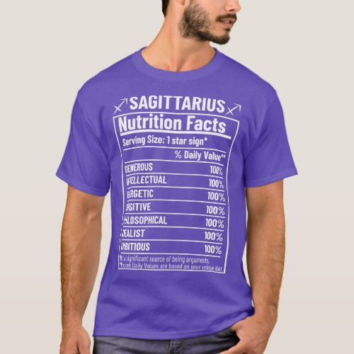 Sagittarius Nutrition Facts Label T_Shirt