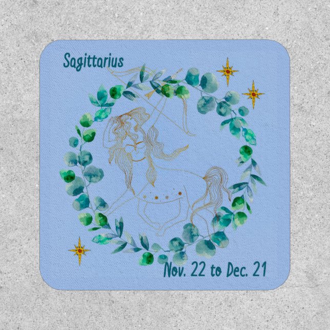 Sagittarius Patch Zodiac Woman on Horse with Arrow (Front)