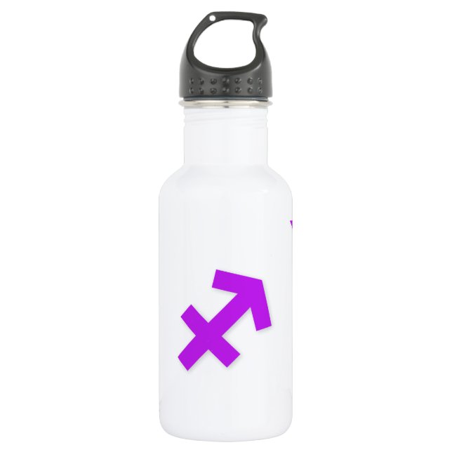 Sagittarius Pattern Purple Water Bottle (Front)