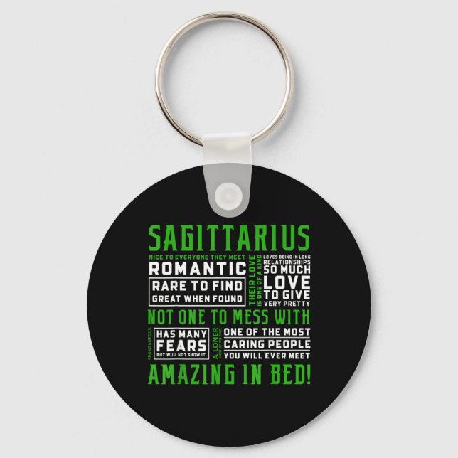 Sagittarius Personality Quote Astrology Funny Keychain (Front)