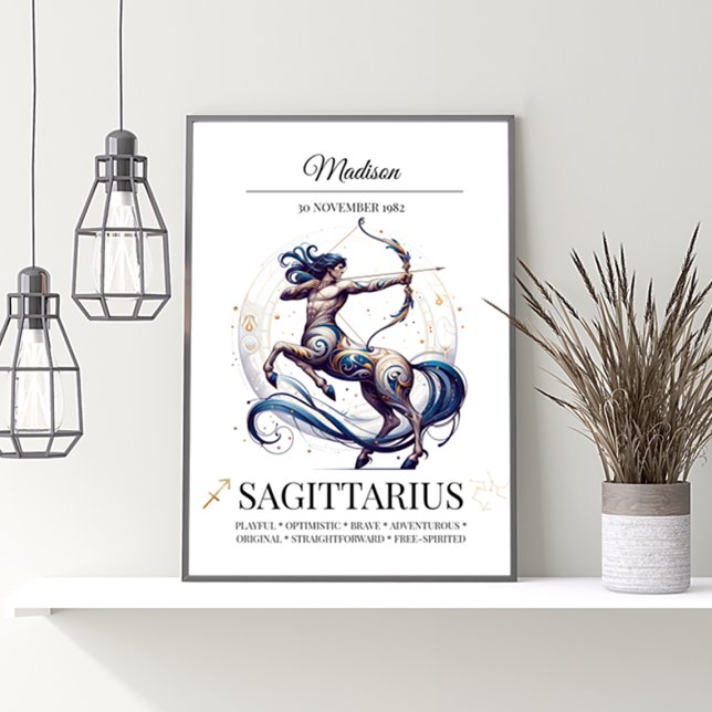 Sagittarius Personalized Elegant Zodiac Watercolor Poster (Creator Uploaded)
