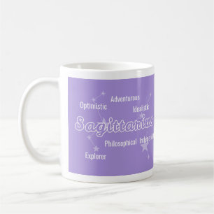 Sagittarius Purple Watercolour Astrology Zodiac Coffee Mug