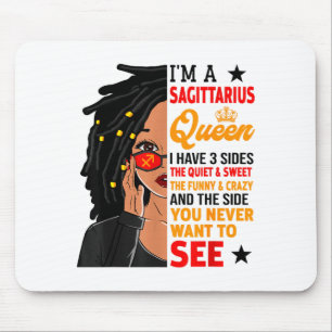 Sagittarius Queen African American Loc'd Woman Zod Mouse Pad