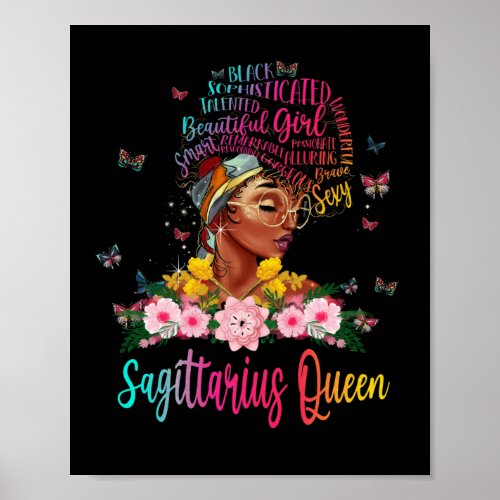 Sagittarius Queen Black Women Persistent Beautiful Poster