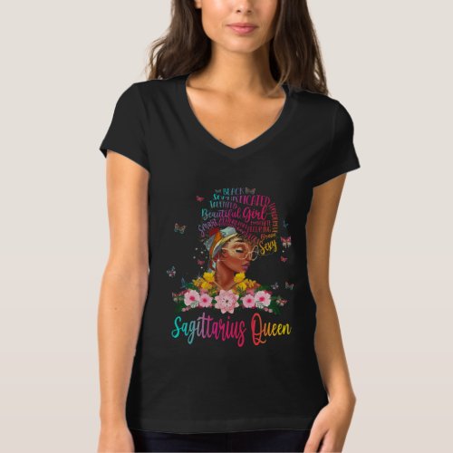 Sagittarius Queen Black Women Persistent Beautiful T_Shirt